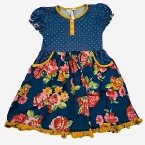 Matilda Jane Joanna Gaines You Belong Dress Girls Size 6 Floral Ruffle